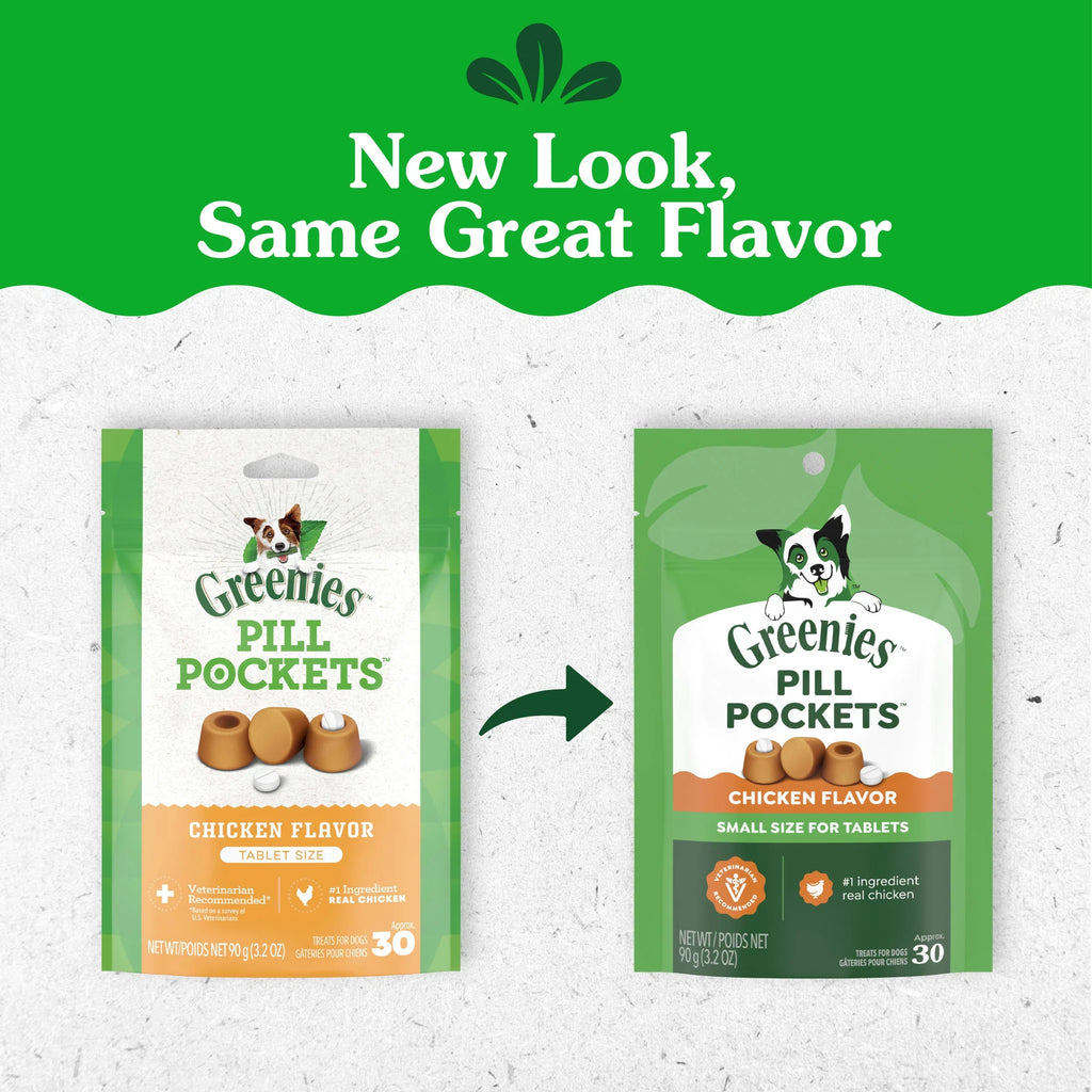 Pill Pockets for Dogs Chicken Flavor Small Size Soft Dog Treats, 3.2 Oz Pouch