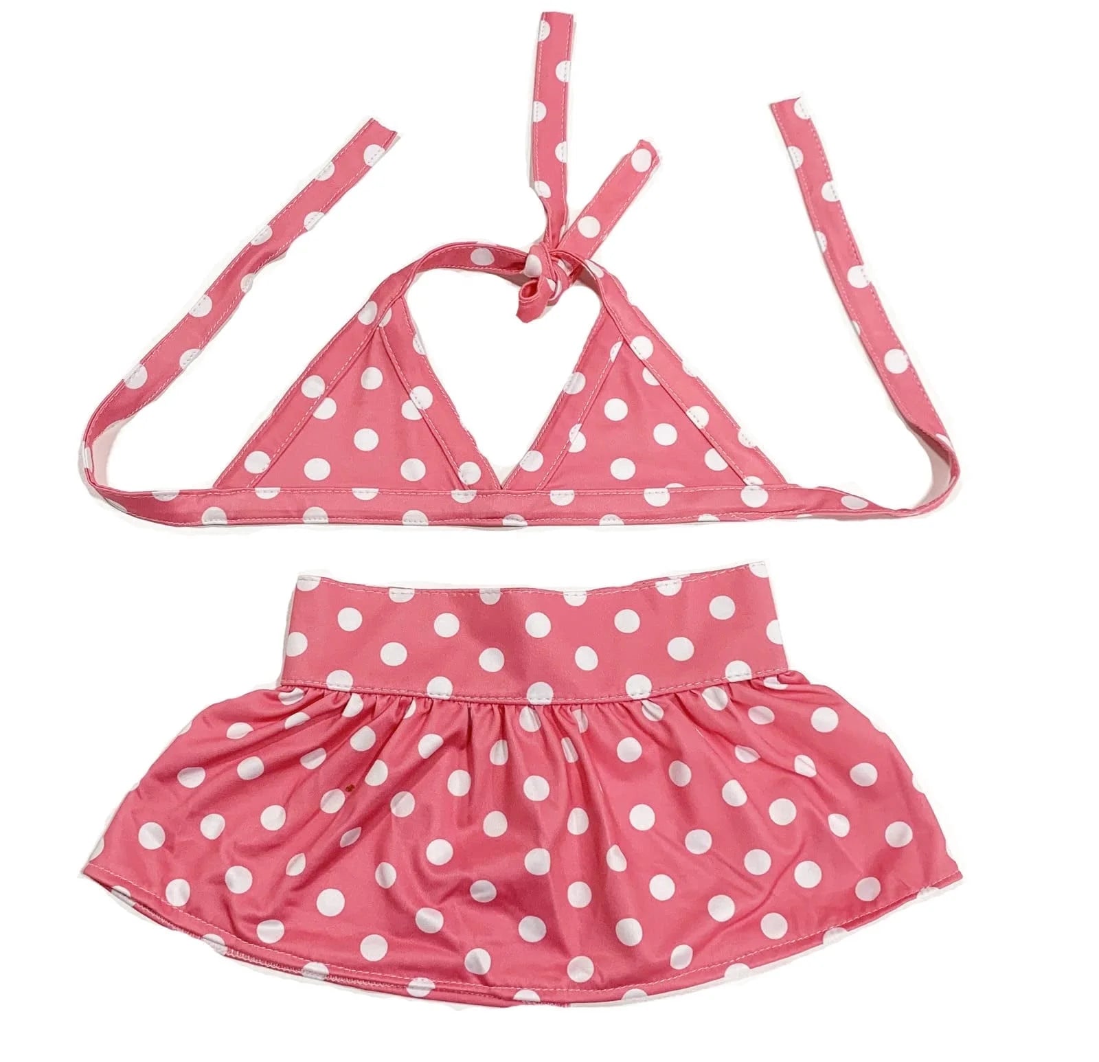 Dog Bikini Swimsuit Summer Puppy Bathing Dress Beach Clothes Cat Costume for Puppy Dog Cat (M, Pink Polka Dots)