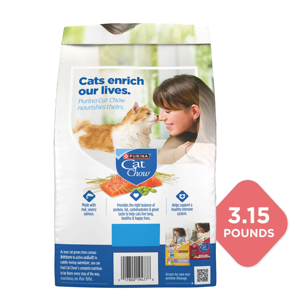 Purina  Complete High Protein Dry Cat Food with Real Salmon, 3.15 Lb Bag