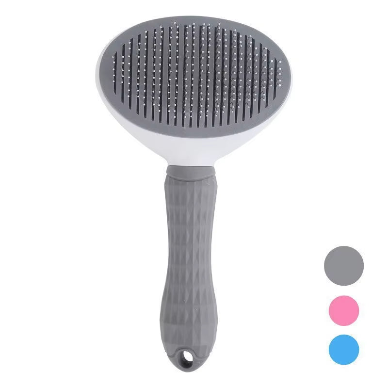 Self-Cleaning Stainless Steel Pet Comb - Hair Remover & Massager for Cats and Dogs