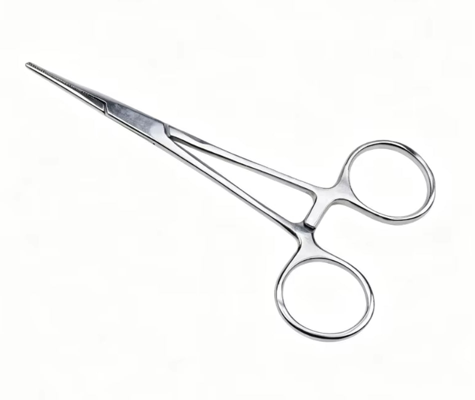 Premium Stainless Steel Ear Plucking Forceps for Dogs & Cats - Straight & Bent Nozzles for Easy Ear Cleaning - Essential Hemostatic Grooming Tool