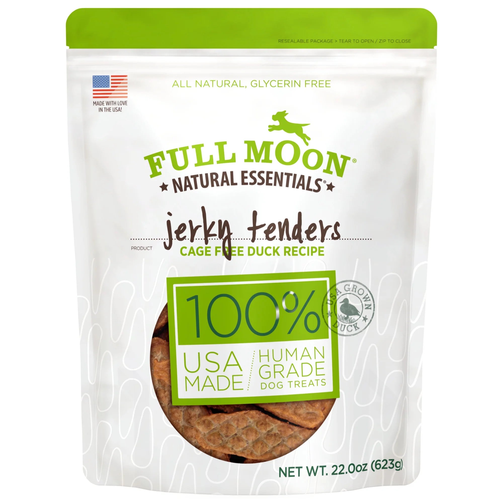 All Natural Human Grade Dog Treats, Essential Duck Jerky Tenders, 22 Ounce, Dry