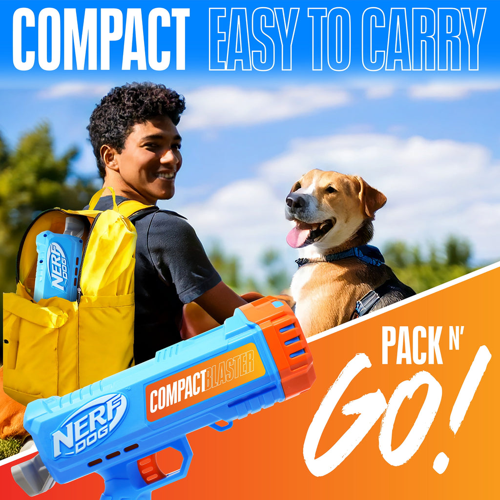 Compact Blaster Tennis Ball Launcher for Dogs with 2 Balls, 12 Inch