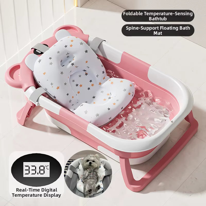 Portable Foldable Pet Bath Tub for Cats & Small Dogs - Perfect Shower & Washing Basin!