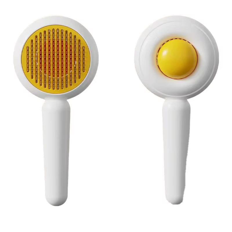 Self-Cleaning Stainless Steel Pet Comb - Hair Remover & Massager for Cats and Dogs