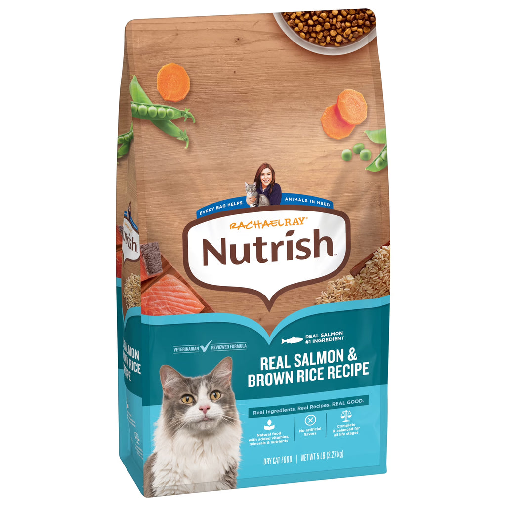 Rachael Ray  Dry Cat Food Real Salmon & Brown Rice Recipe, 5 Lb.