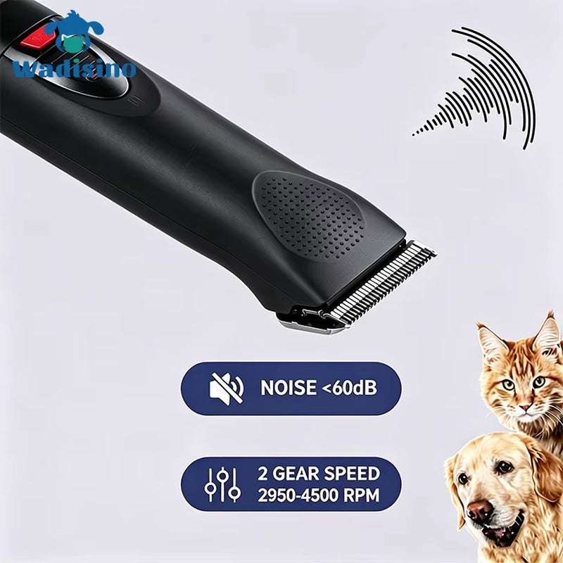 Whisper-Quiet Stainless Steel Pet Hair Clippers for Dogs - Professional Battery-Powered Grooming Solution