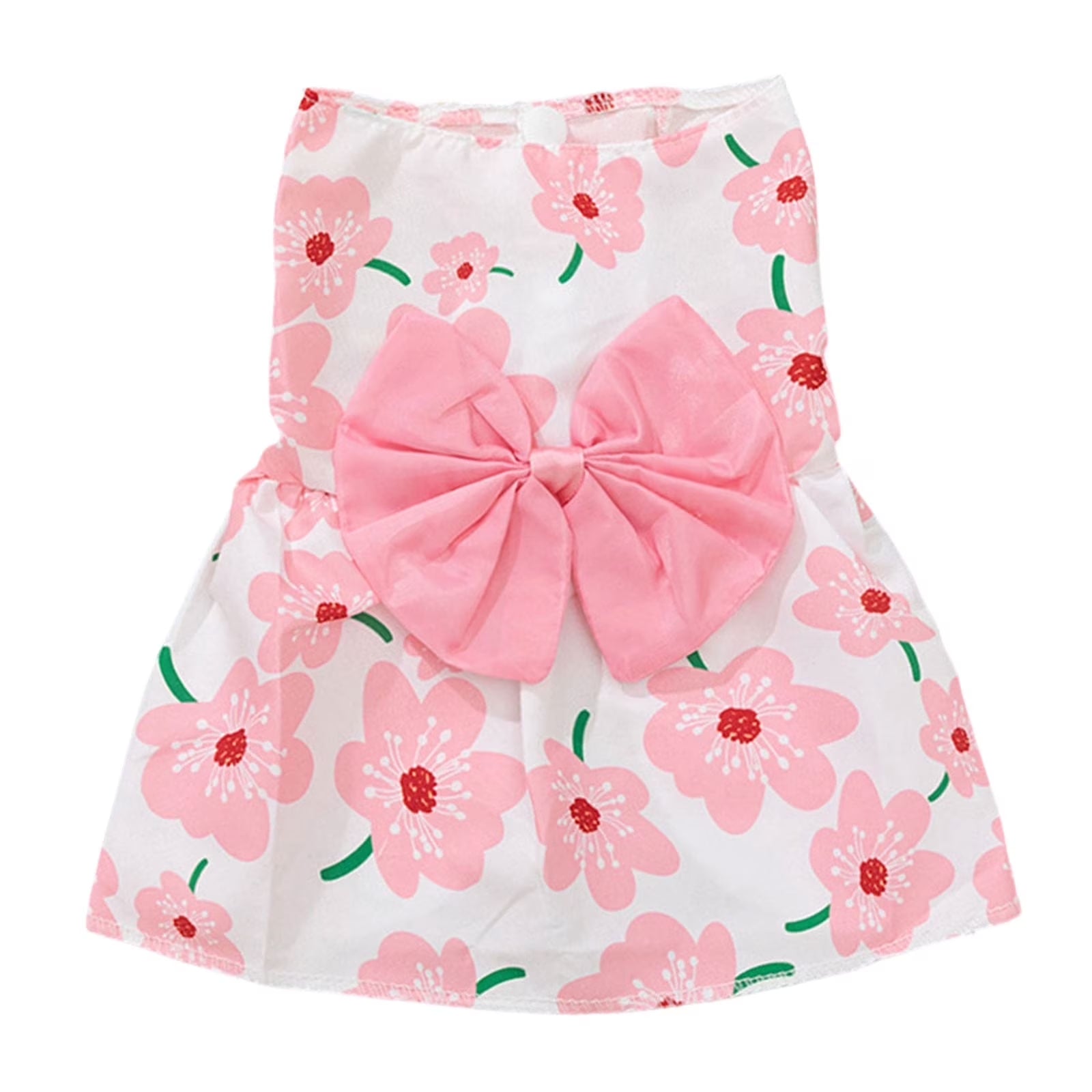 Cute Floral Dog Dress Summer Pet Skirt, Lightweight Breathable Vest Style Pet Dress, Non-Restrictive Comfortable Summer Pet Clothes for Small Medium Dogs & Cats Indoor & Outdoor Wear(Pink,Xxl)
