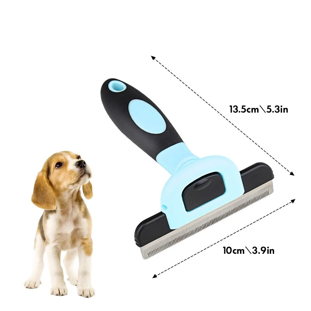 Dog/Cat Grooming Rake, Grooming Tool, Removes Loose Hair and Tangles, Blue