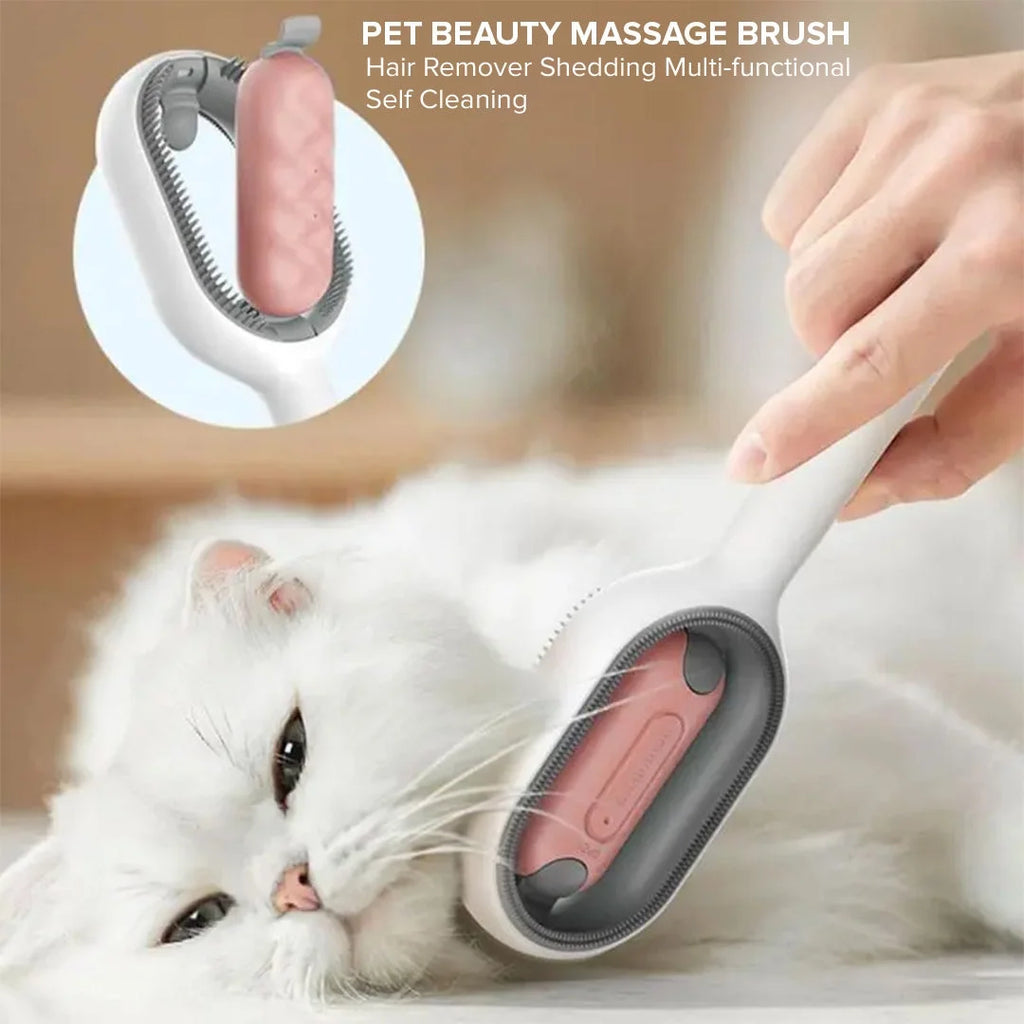 New 4 in 1 Pet Beauty Massage Brush Cat Hair Remover Shedding Multi-Functional Self Cleaning Dog Hair Grooming Comb