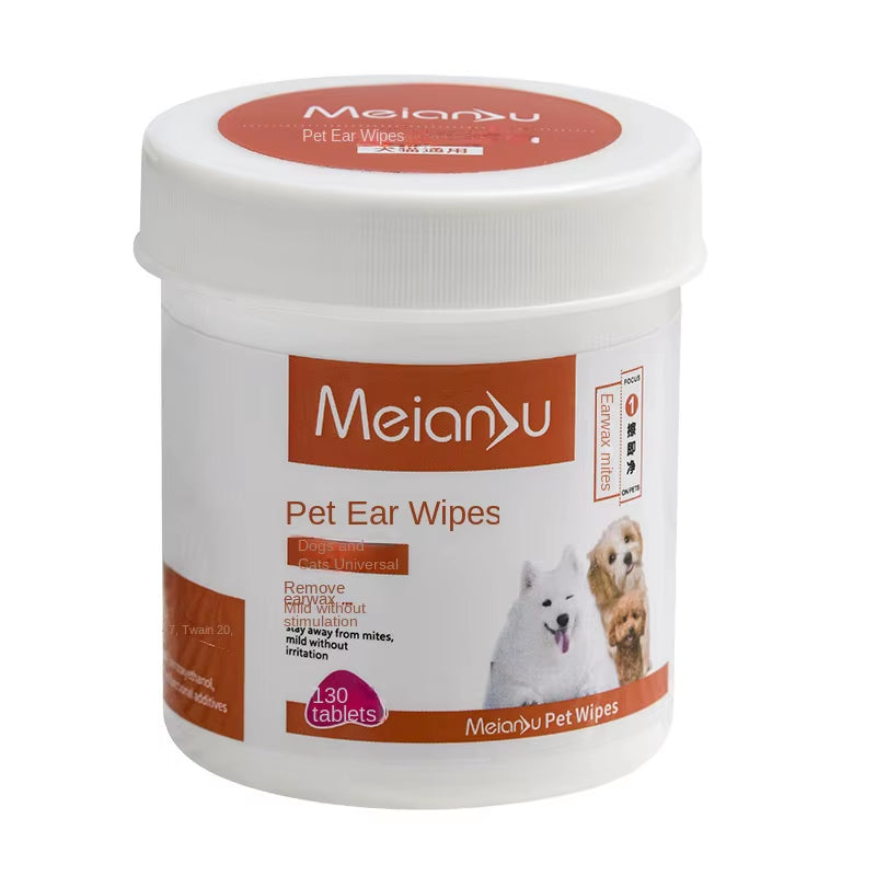 Eco-Friendly Plant-Based Pet Wipes for Gentle Ear, Eye & Teeth Cleaning - Hypoallergenic Formula for Sensitive Skin Pets