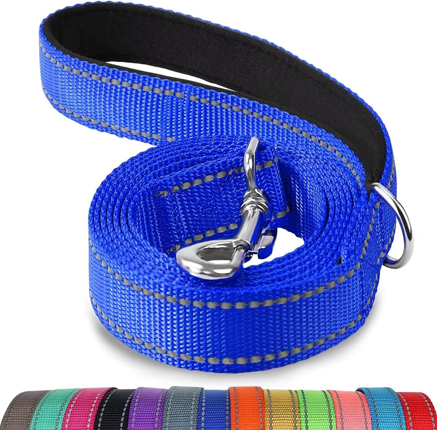 Double-Sided Reflective Dog Leash 6 FT/5 FT/4 FT Padded Handle Nylon Heavy Duty Leashes for Medium & Large Dogs Walking