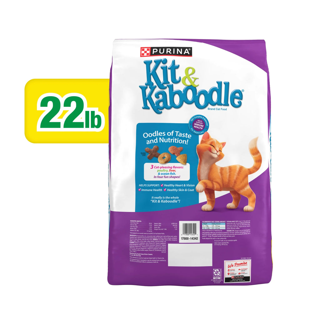 Purina Kit and Kaboodle Dry Cat Food Original Poultry, Liver and Ocean Fish Flavors, 22 Lb. Bag
