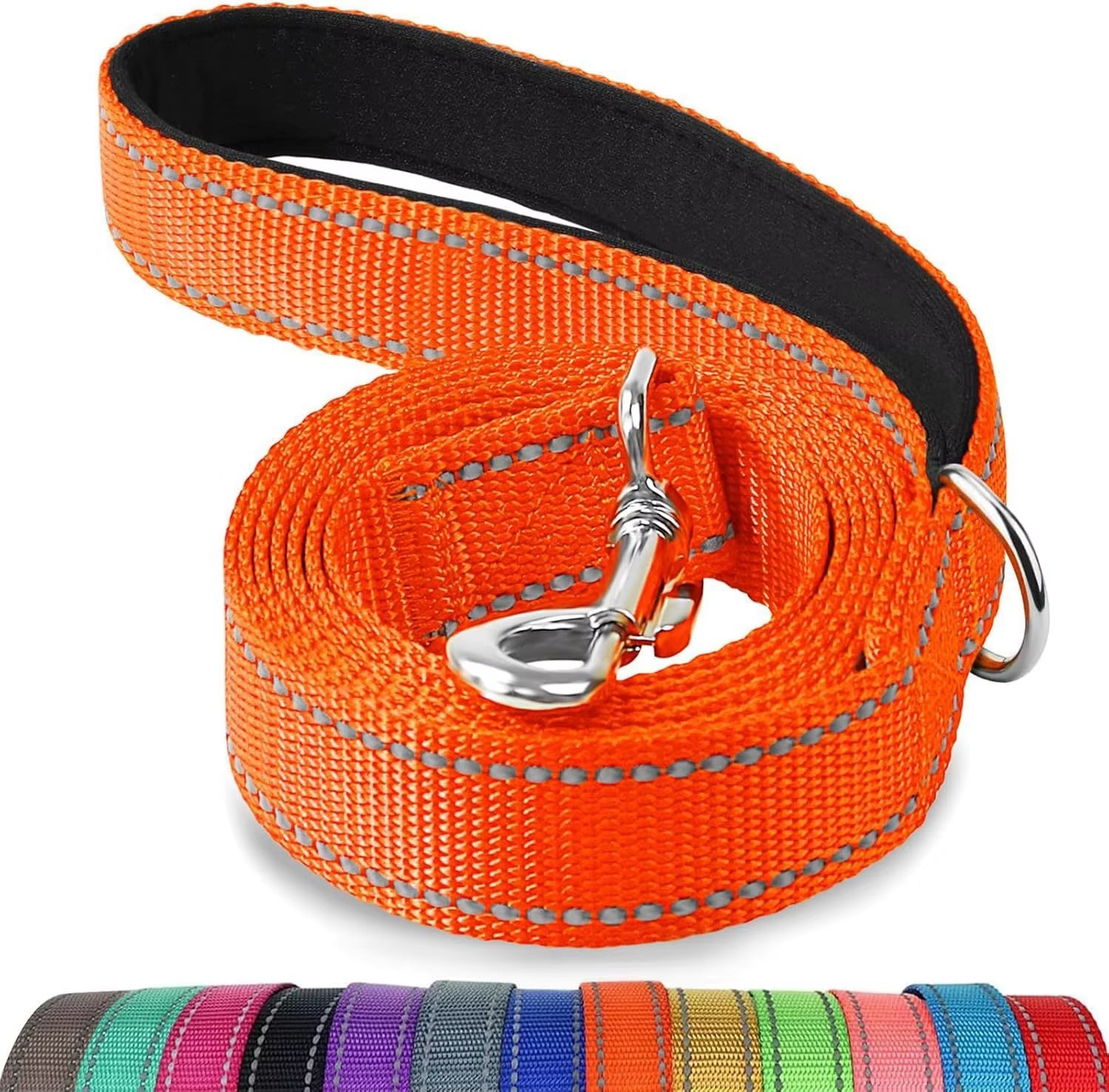 Double-Sided Reflective Dog Leash 6 FT/5 FT/4 FT Padded Handle Nylon Heavy Duty Leashes for Medium & Large Dogs Walking