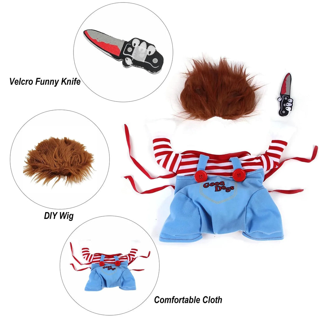 Pet Deadly Costume, Dog Funny Costume Christmas Cosplay Outfits Cute Clothes Adjustable Party Dress up Apparel Accessories for Small Medium Large Dogs
