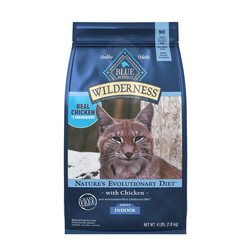 Wilderness Natural High-Protein, Grain-Free Dry Cat Food, Chicken, 4-Lb. Bag