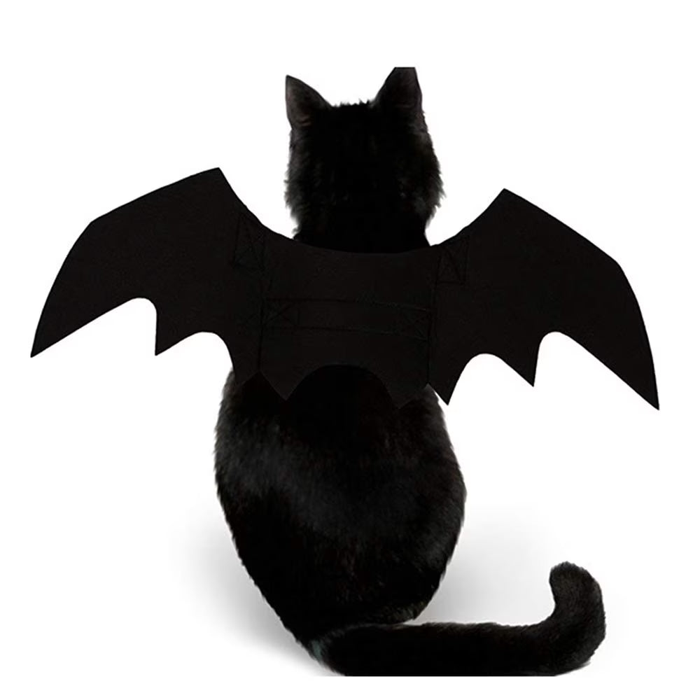 Adjustable Pet Costume Collar - Bat-Themed Dress up Accessories for Cats & Dogs, Halloween Party Decoration