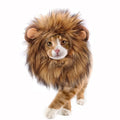 Lion Mane Wig for Cats, Funny Pet Cat Costumes for Halloween Christmas, Furry Pet Clothing Accessories (Size M, Melange Brown)