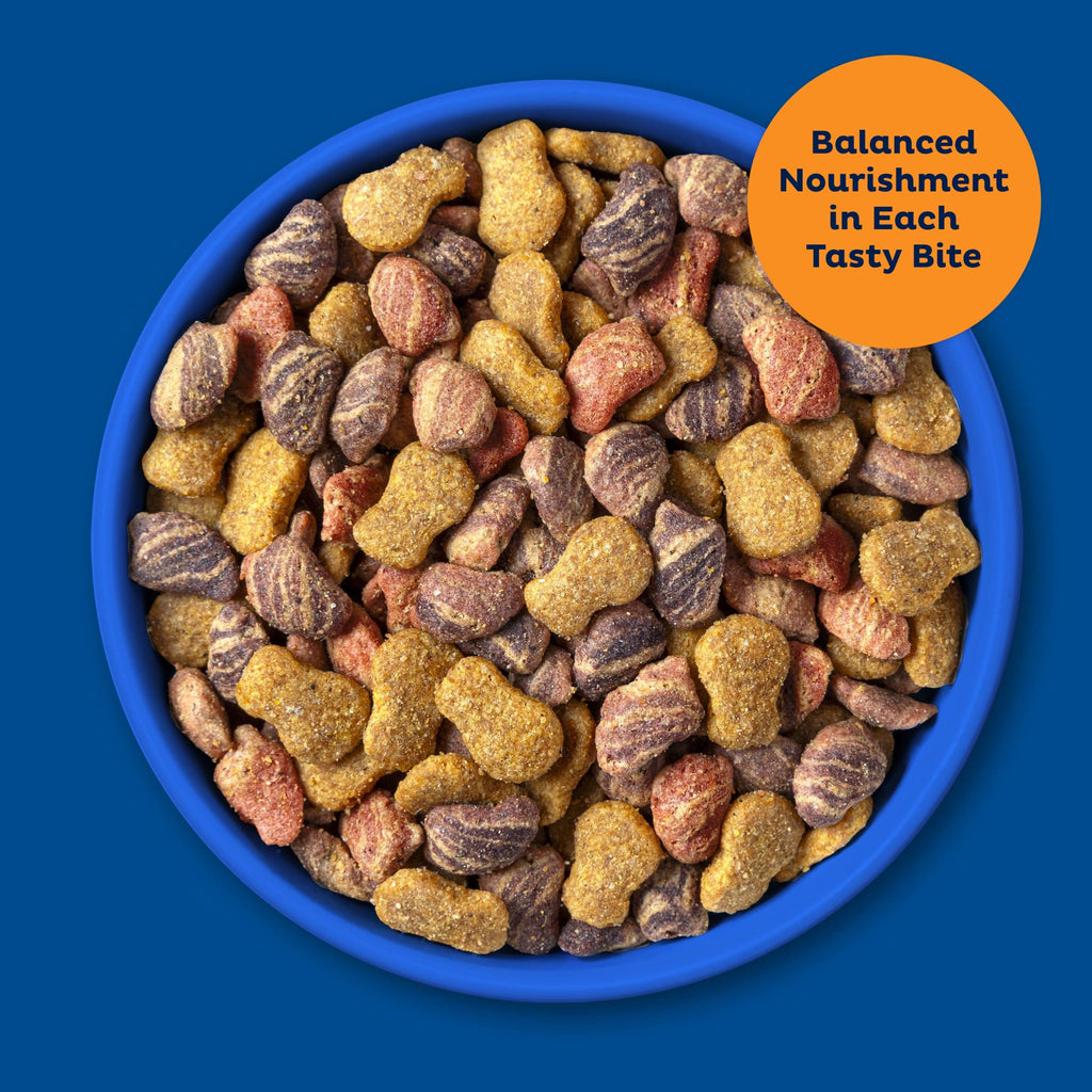 Daily Essentials Dry Cat Food for Adult Cats with Chicken, Beef & Salmon, 15.5 Lb. Bag