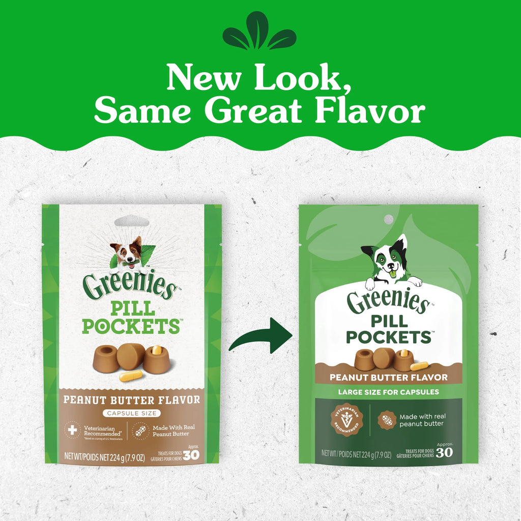 Pill Pockets Peanut Butter Flavor Dog Treats Large 7.9 Oz Pouch