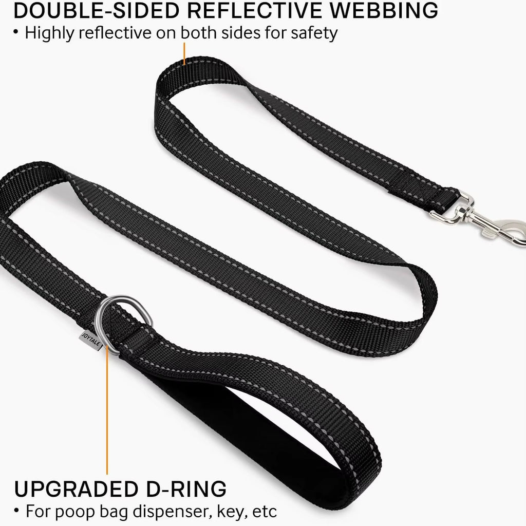Double-Sided Reflective Dog Leash 6 FT/5 FT/4 FT Padded Handle Nylon Heavy Duty Leashes for Medium & Large Dogs Walking