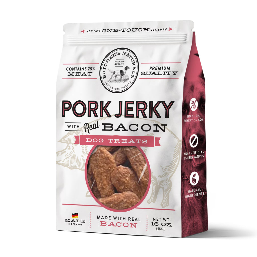 Butcher’S Naturals Pork Flavored Jerky Treats for Dogs, 16 Oz