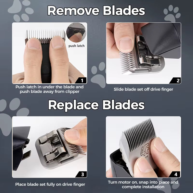 Professional A5 Dog Grooming Clipper Blades - Replacement Set of 10#, 30#, 40#, 3F, 4F, 5F, 7F for Perfect Pet Hair Cutting