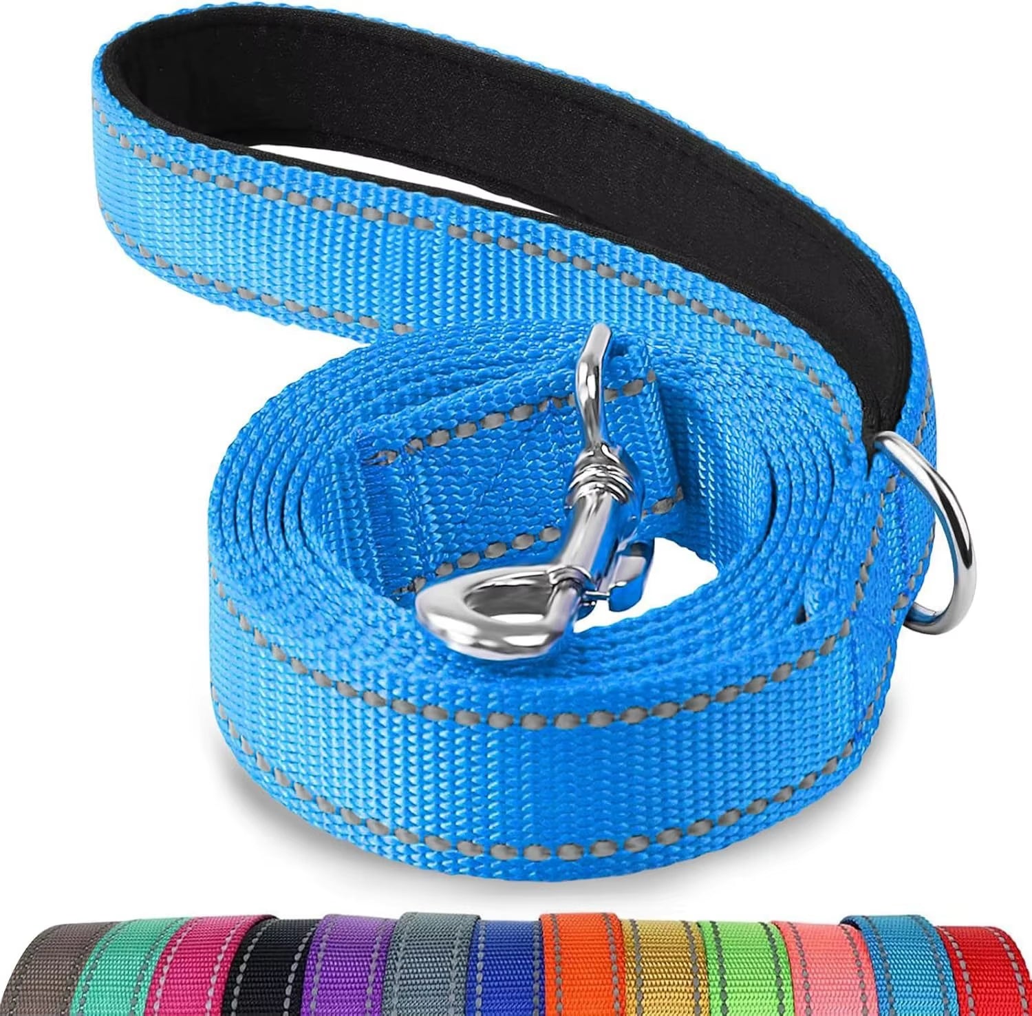 Double-Sided Reflective Dog Leash 6 FT/5 FT/4 FT Padded Handle Nylon Heavy Duty Leashes for Medium & Large Dogs Walking