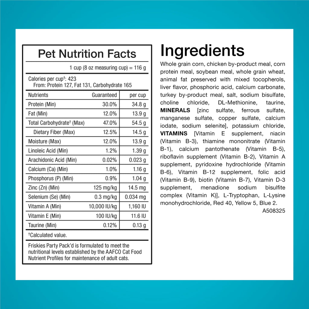 Purina  Party Pack’D with Flavors of Chicken, Liver and Turkey Crunchy Dry Cat Food, 15 Lb.