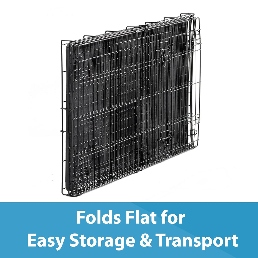 Foldable 36" Wire Crate for Dogs with Divider and Leak-Proof Tray