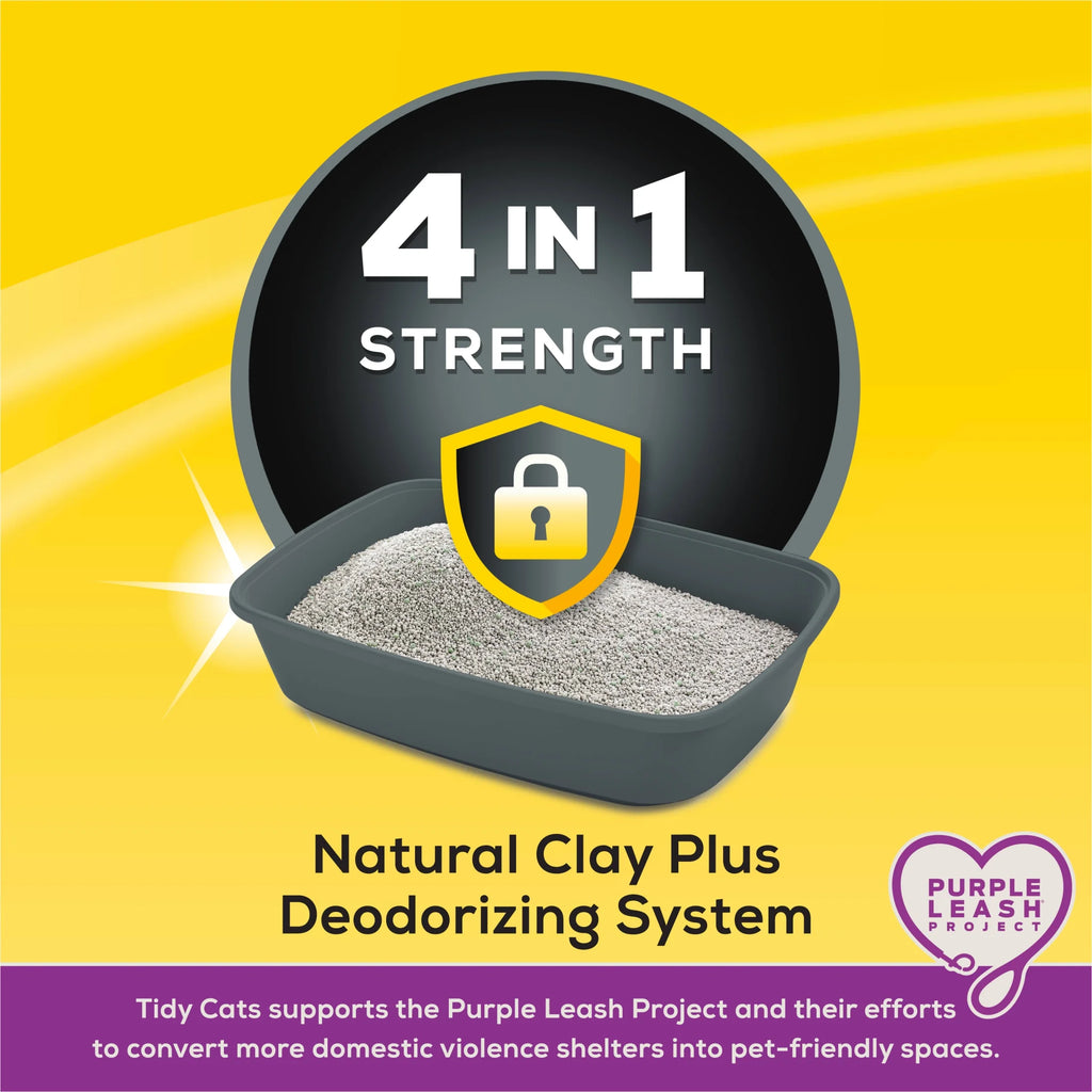 Purina 4-In-1 Strength Floral Scent Clumping Cat Litter - 35 lb Pail for Ultimate Odor Control and Freshness