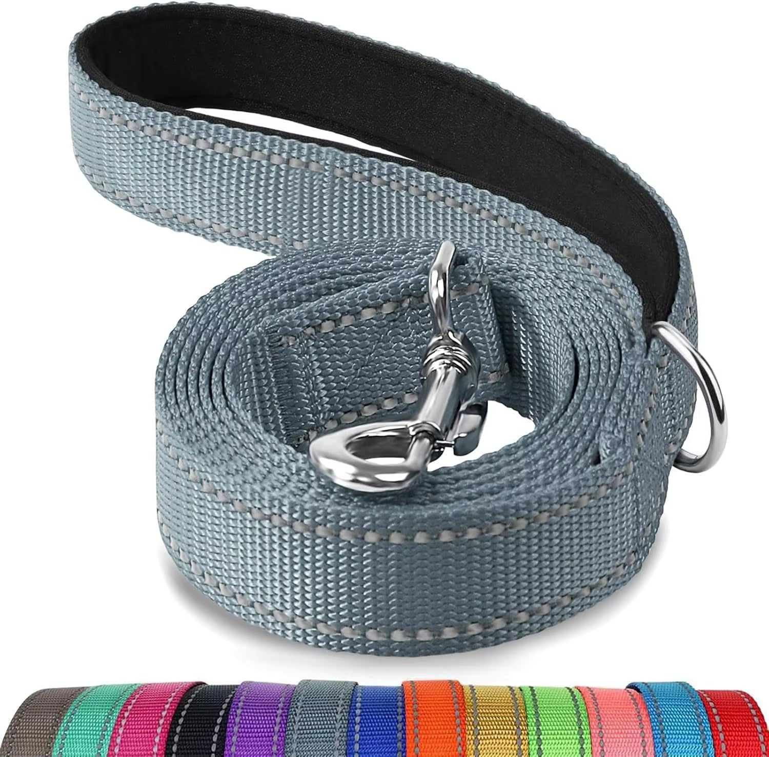 Double-Sided Reflective Dog Leash 6 FT/5 FT/4 FT Padded Handle Nylon Heavy Duty Leashes for Medium & Large Dogs Walking