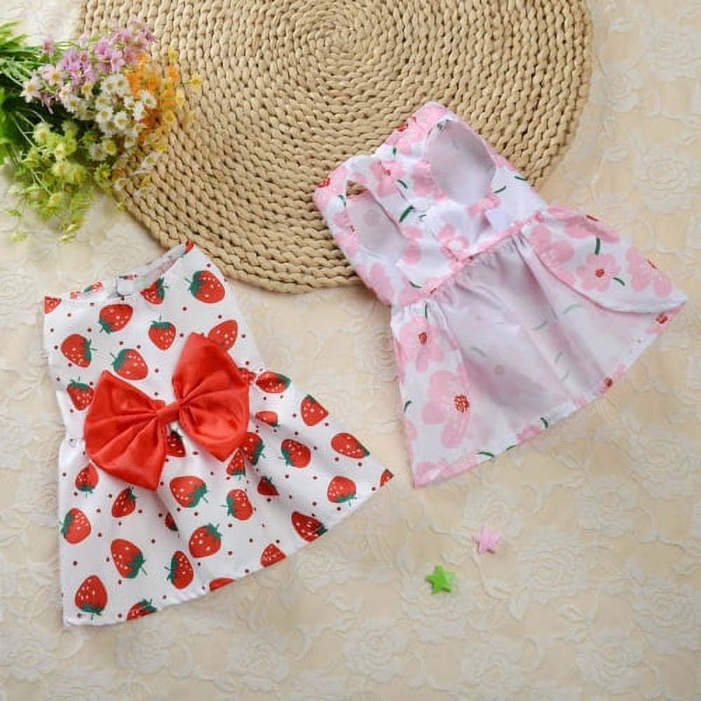 Pet Dress Sleeveless Soft Floral Print Small Dog Cat Clothing for XS-XL Puppy Kitten