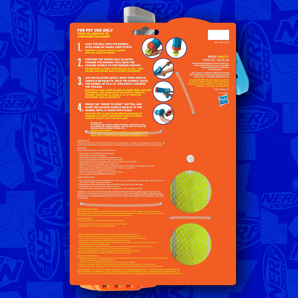 Compact Blaster Tennis Ball Launcher for Dogs with 2 Balls, 12 Inch