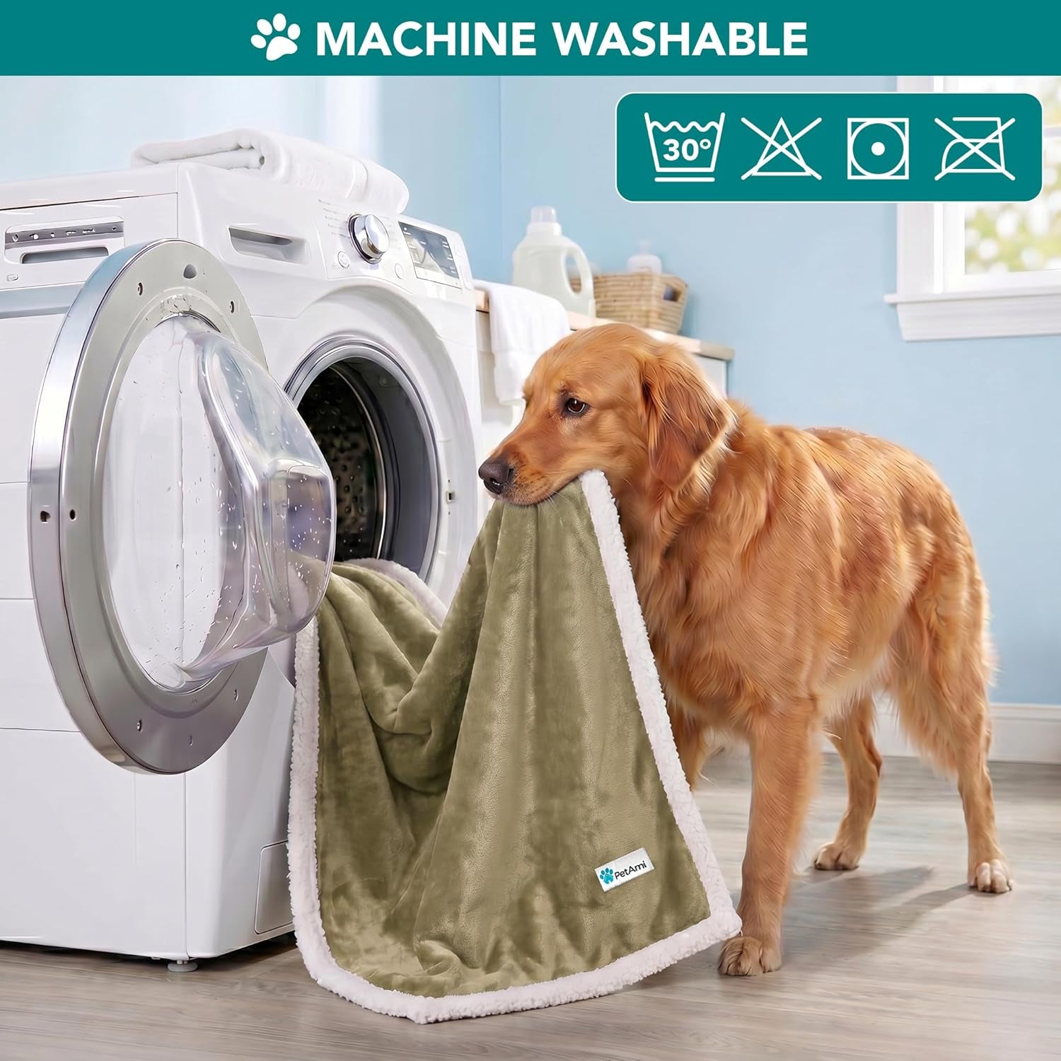 Dog Blanket for Medium Large Dogs and Pets, Soft Sherpa Fleece Pet Blanket Throw for Cats Puppies, Reversible Plush Couch Cover Protector for Sofa Bed Car Seat, Machine Washable, 80X60, Taupe