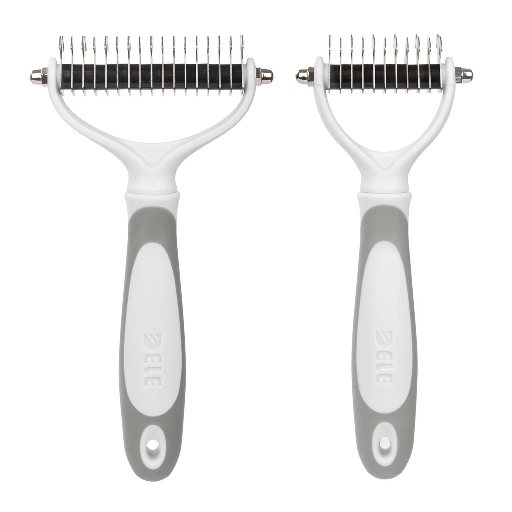 Ultimate Pet Grooming Brush: 2-Sided Shedding & Dematting Rake for Dogs & Cats