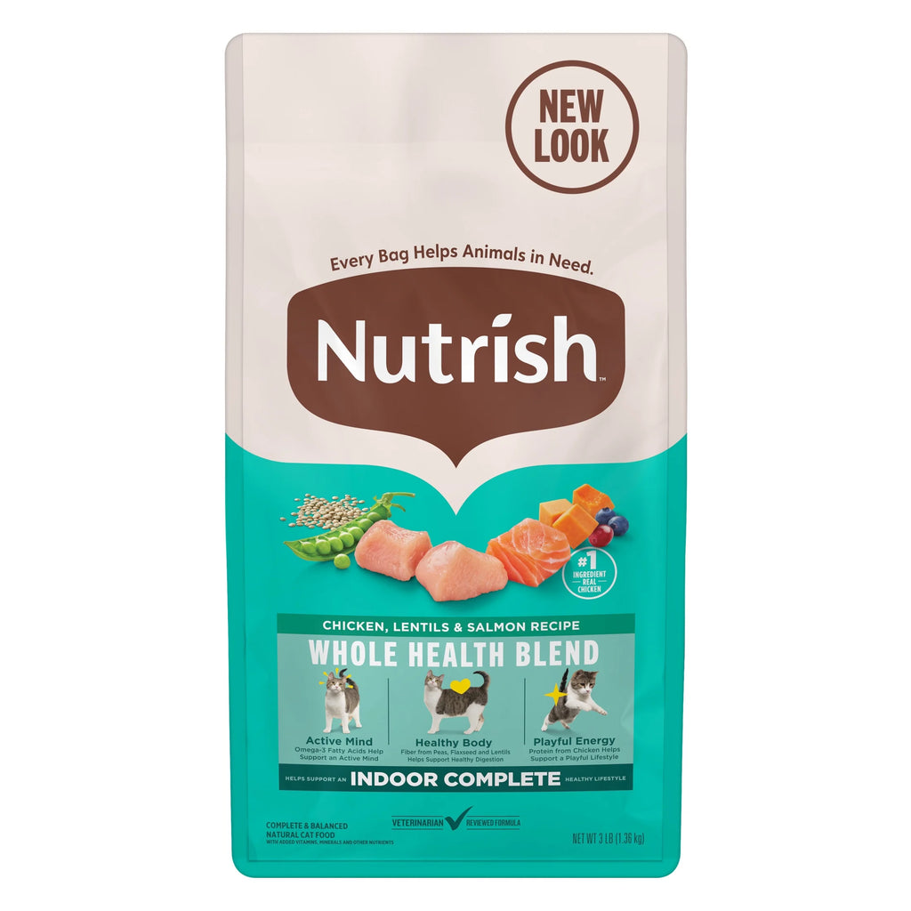 Indoor Complete Chicken, Lentils & Salmon Recipe Dry Cat Food (Rachael Ray), 3 Lb. Bag