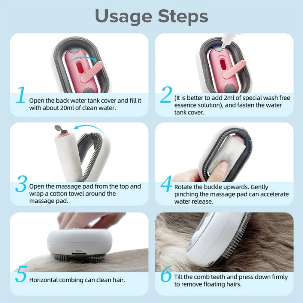 New 4 in 1 Pet Beauty Massage Brush Cat Hair Remover Shedding Multi-Functional Self Cleaning Dog Hair Grooming Comb