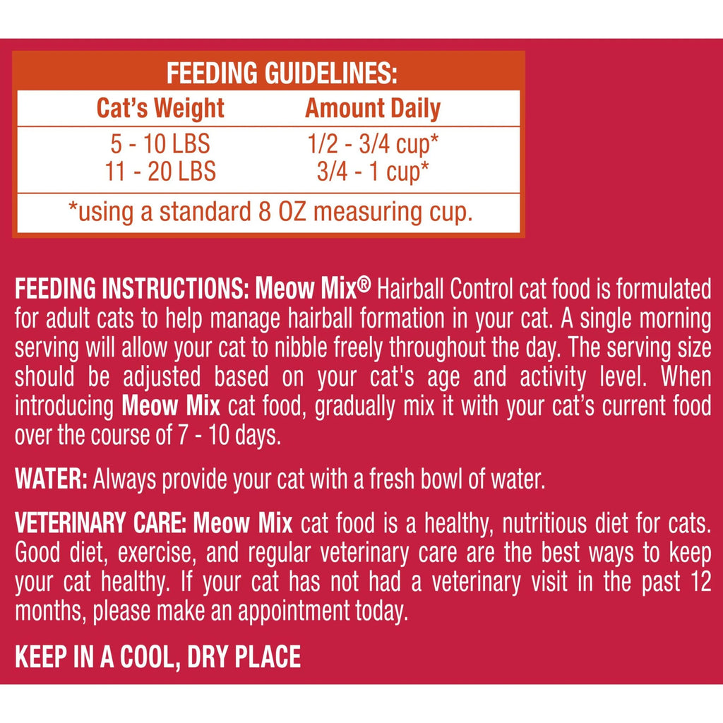 Hairball Control Dry Cat Food for Adult Cats, Crunchy Cat Kibble, 6.3 Lb Bag
