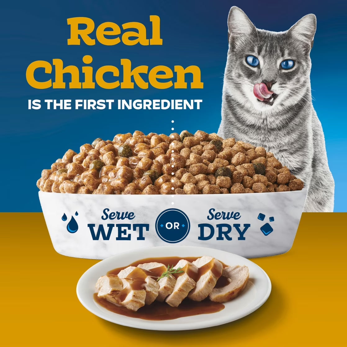 Tastefuls Irresistible Gravy Indoor Adult Dry Cat Food, Chicken, 5Lb Bag