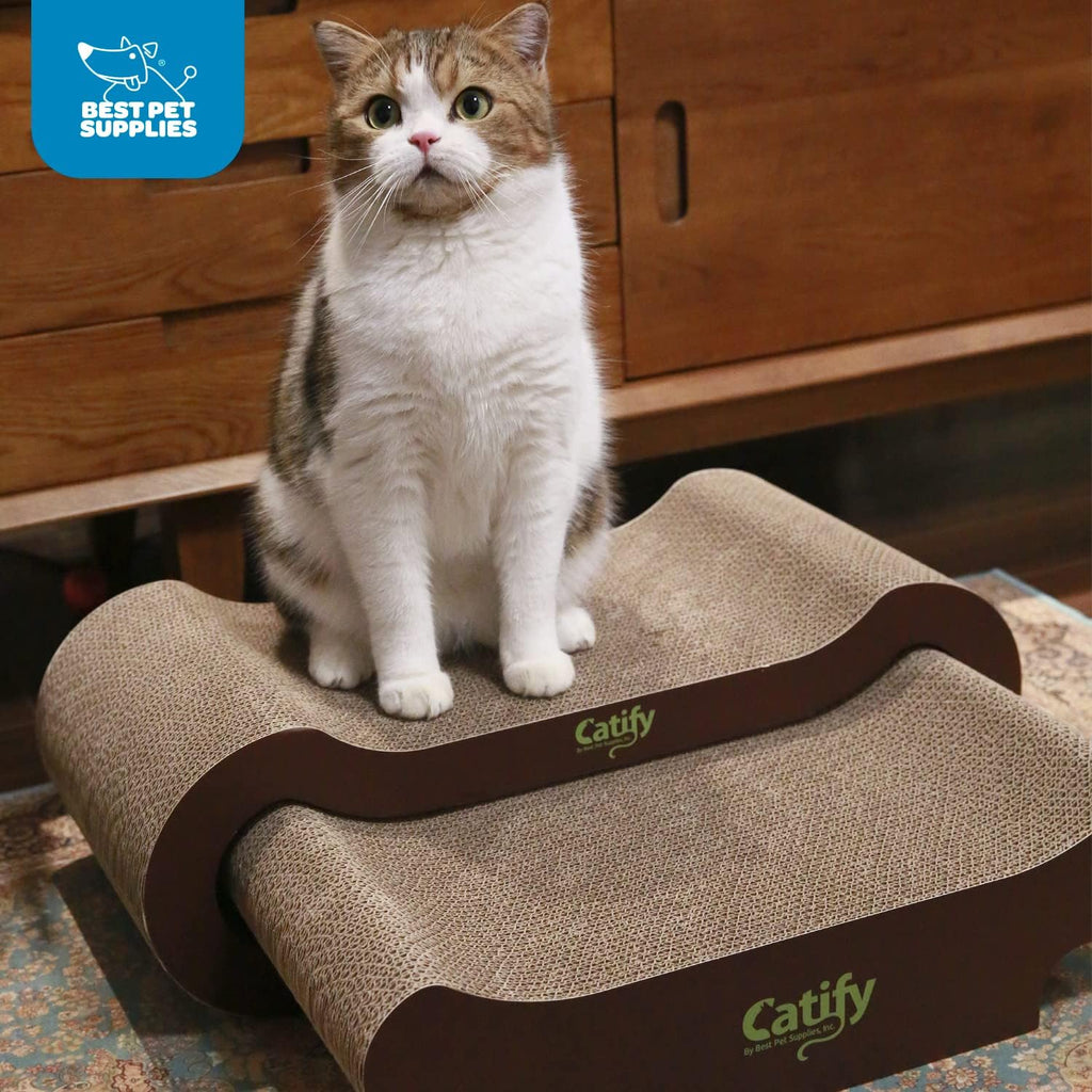 Catify Double-Sided Corrugated Cardboard Cat Scratcher Lounger - Durable Indoor Furniture Protector for Cats and Kittens