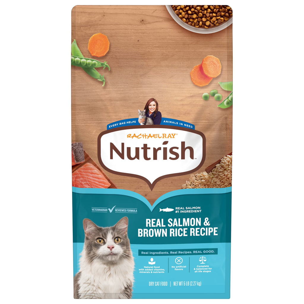 Rachael Ray  Dry Cat Food Real Salmon & Brown Rice Recipe, 5 Lb.