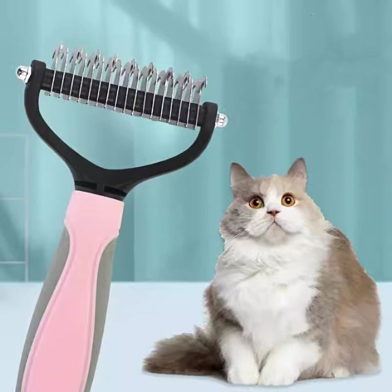 Ultimate Pet Detangling Comb - Grooming Brush for Dogs & Cats, Deshedding & Dematting Tool