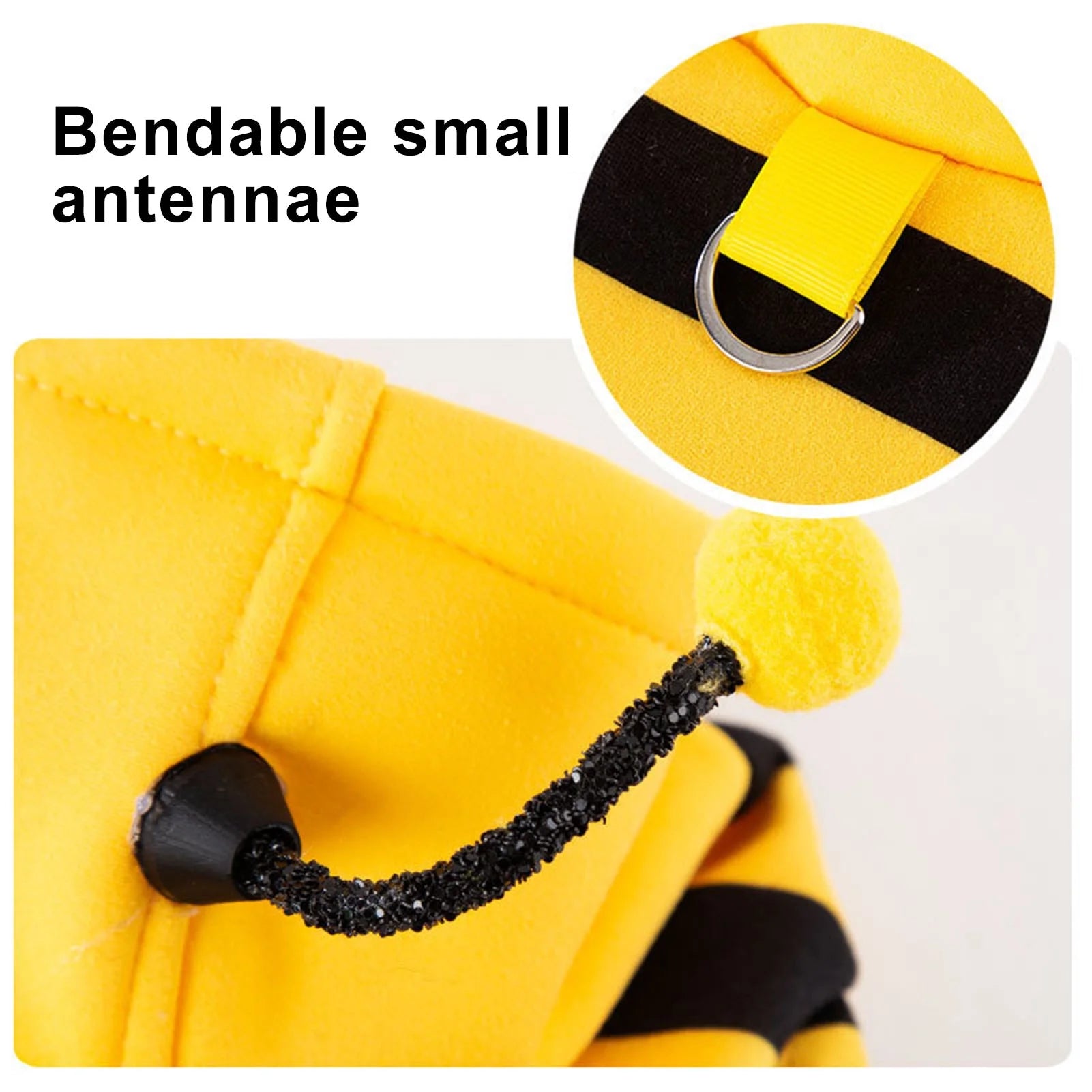 Pet Bee Costume Hood Dog Halloween Clothes Winter Warm Pet Hoodies Cat Holiday Cosplay Outfit for Small Medium Dogs Cats (Yellow,L)