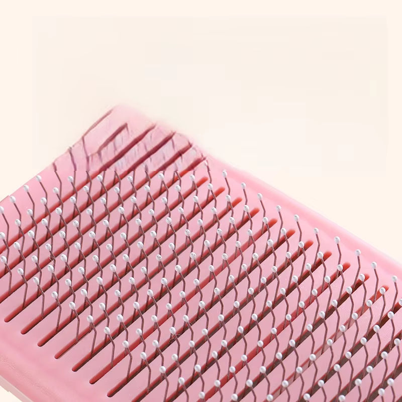 Self-Cleaning Ergonomic Pet Grooming Brush - Easy One-Key Hair Remover for Cats & Dogs, Skin-Friendly & Washable