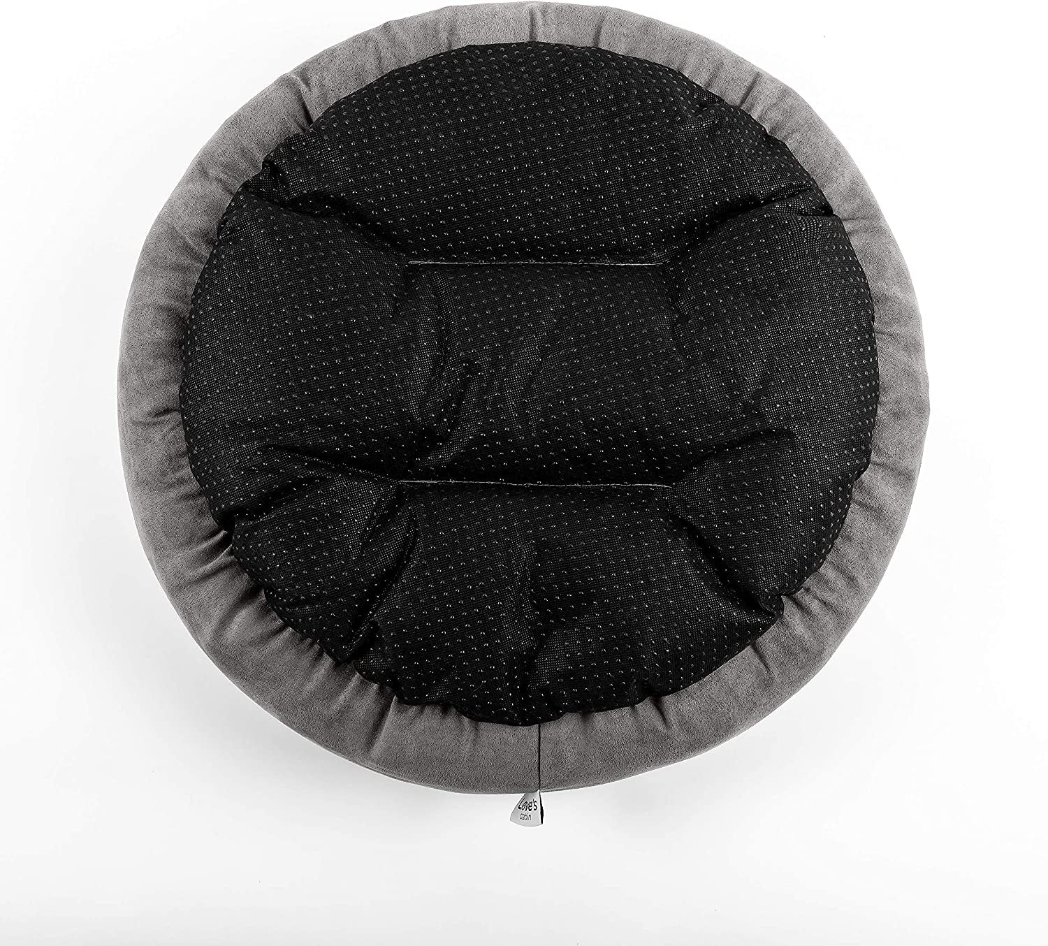 Luxury Round Donut Cat & Dog Bed - 20" Soft, Washable, Anti-Slip & Water-Resistant Gray Cushion for Small Pets