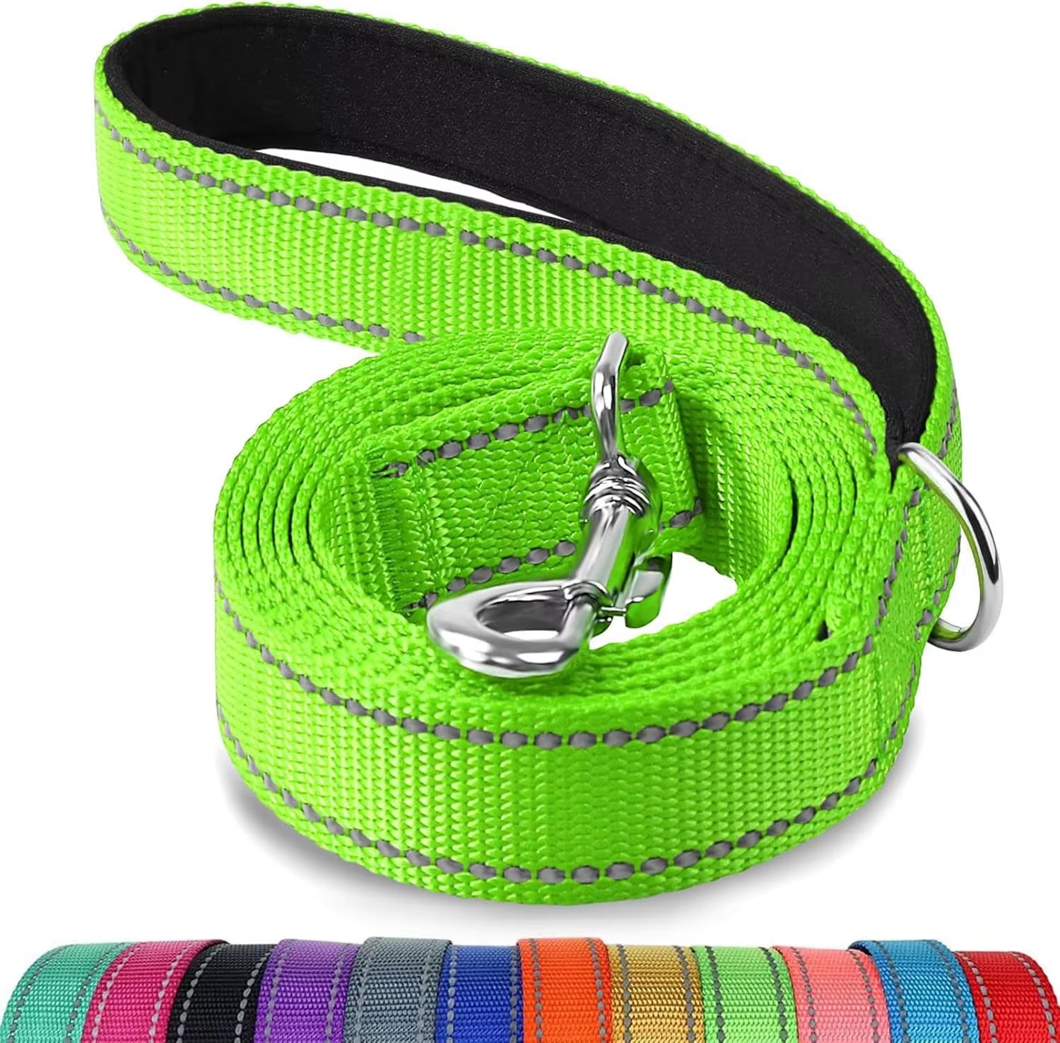 Double-Sided Reflective Dog Leash 6 FT/5 FT/4 FT Padded Handle Nylon Heavy Duty Leashes for Medium & Large Dogs Walking