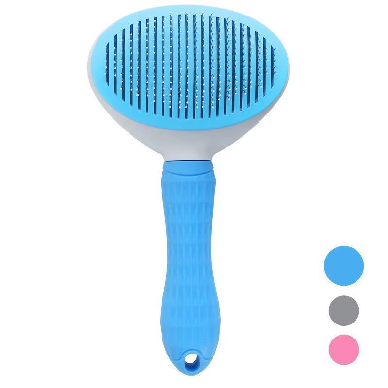 Self-Cleaning Stainless Steel Pet Comb - Hair Remover & Massager for Cats and Dogs