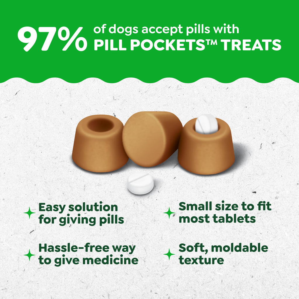 Pill Pockets for Dogs Chicken Flavor Small Size Soft Dog Treats, 3.2 Oz Pouch