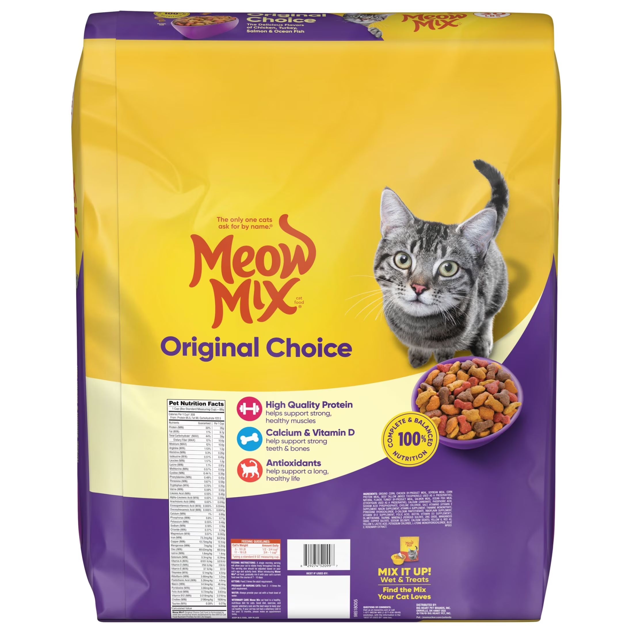 Original Choice Dry Cat Food, All Life Stages, Chicken, Turkey, Salmon & Ocean Fish Flavors, 30 Lb Bag